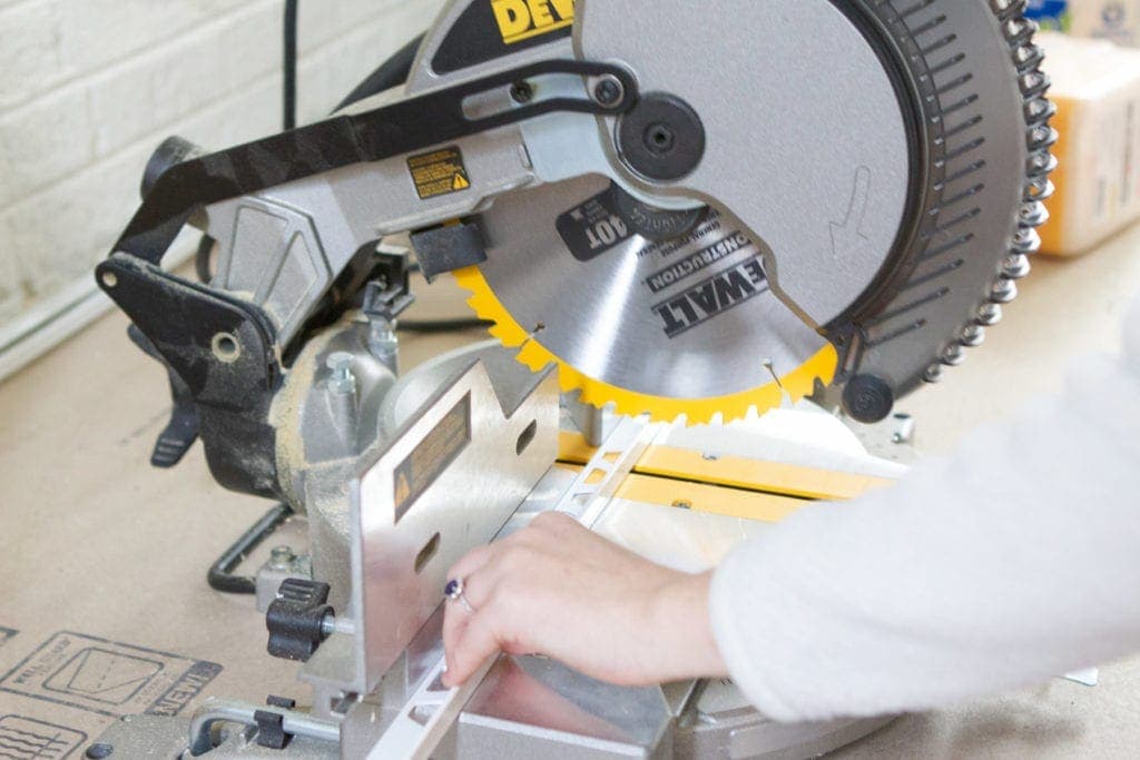 cutting schluter with miter saw