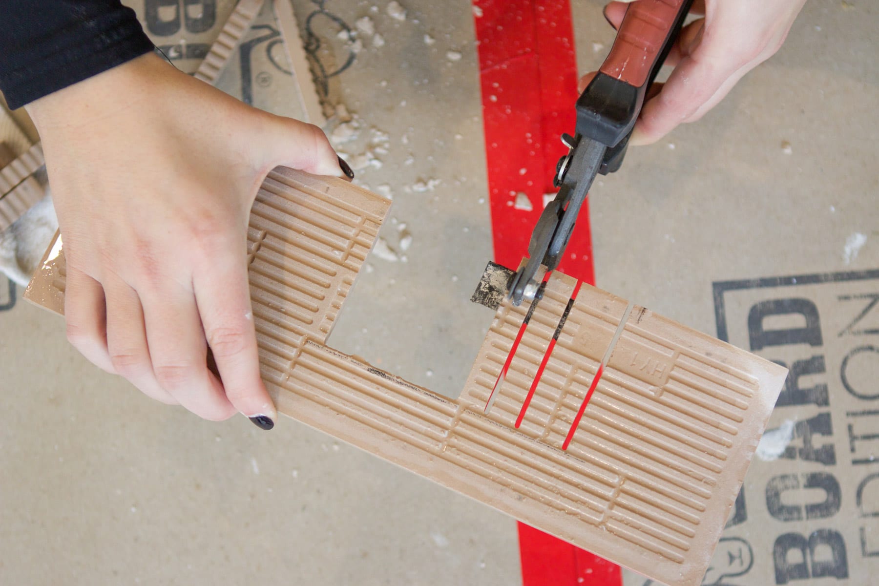 how to cut tile around an electrical outlet