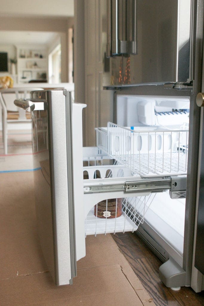 maytag freezer with roll out drawer