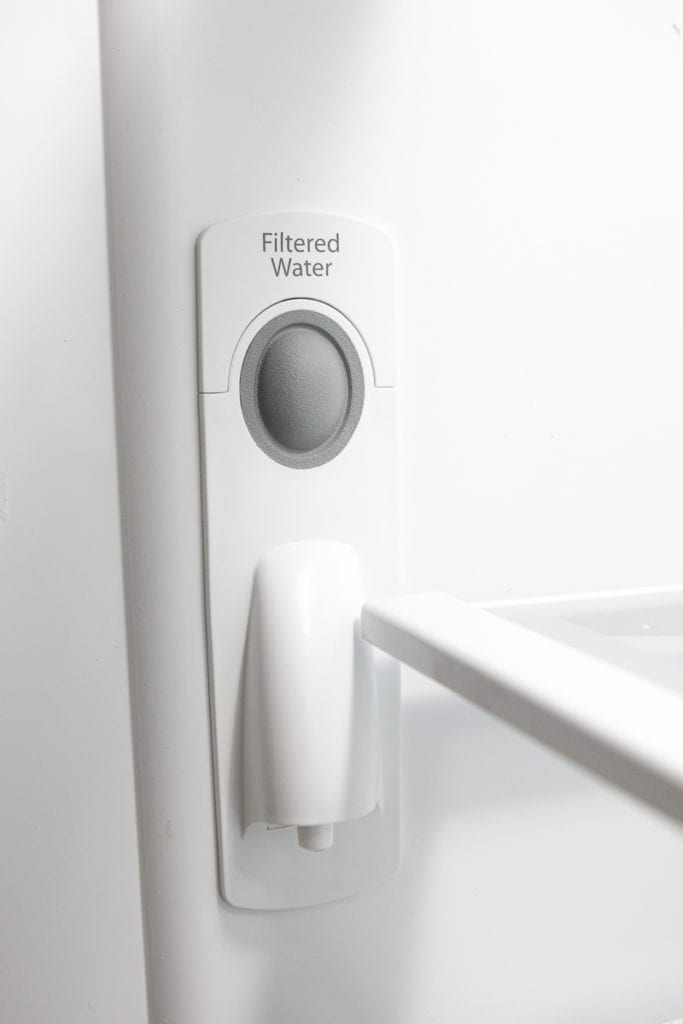 filtered water inside of a maytag refrigerator