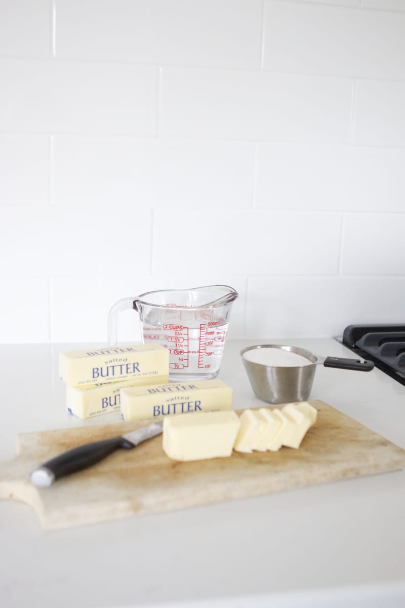 butter water and sugar for toffee