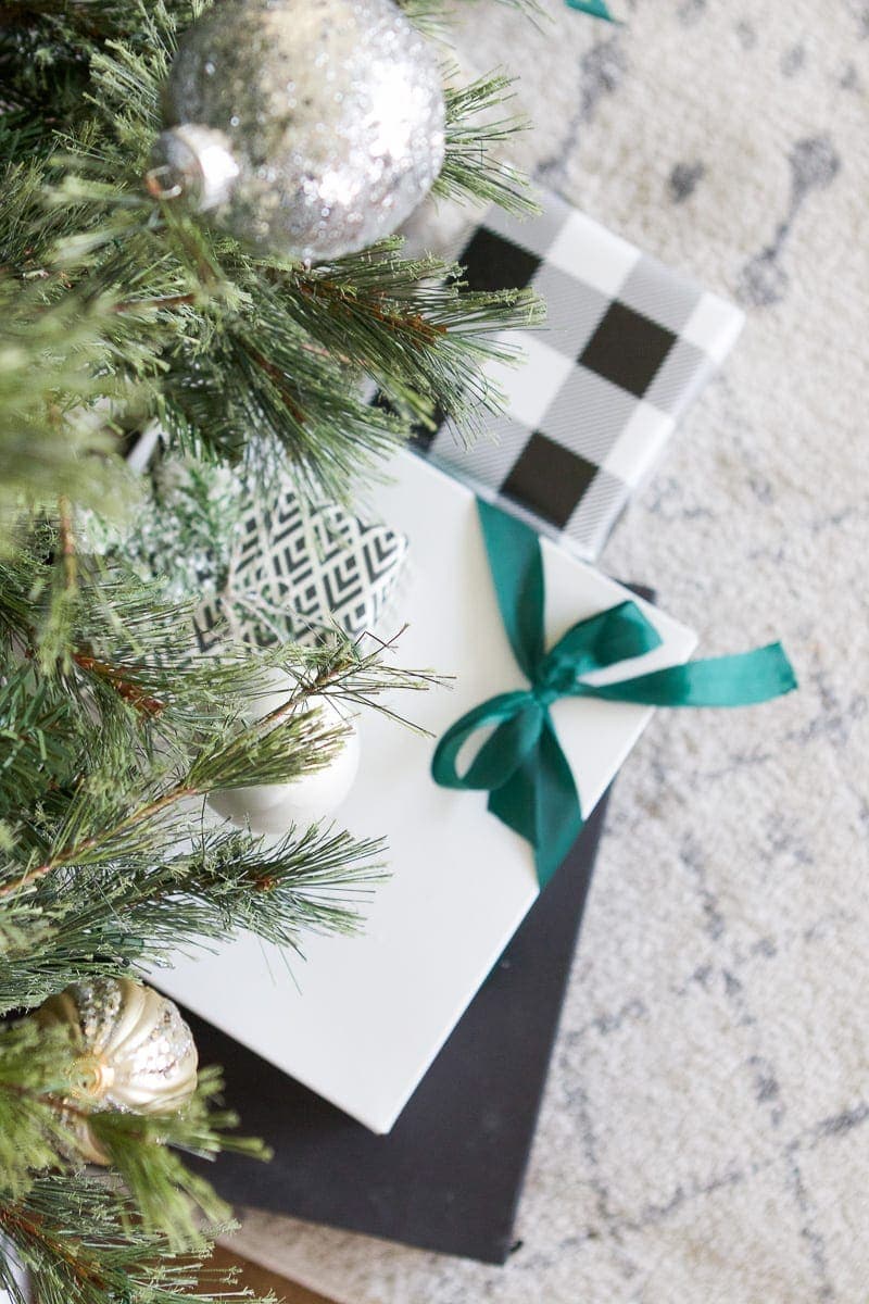 gifts with green ribbon