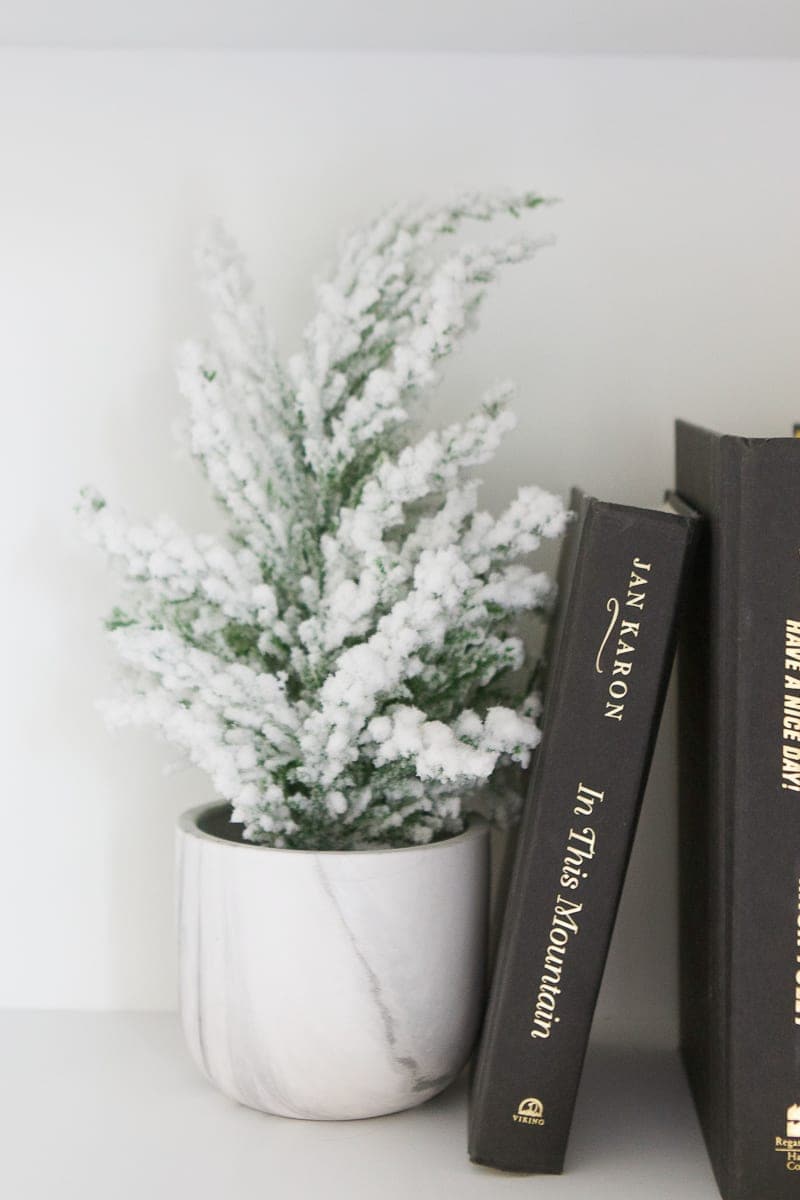 decor on christmas shelf