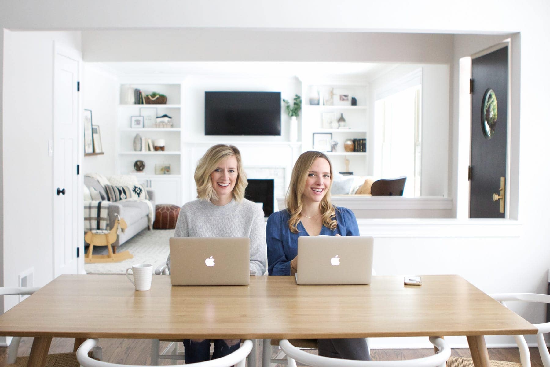 Casey and Bridget working on the blog full-time