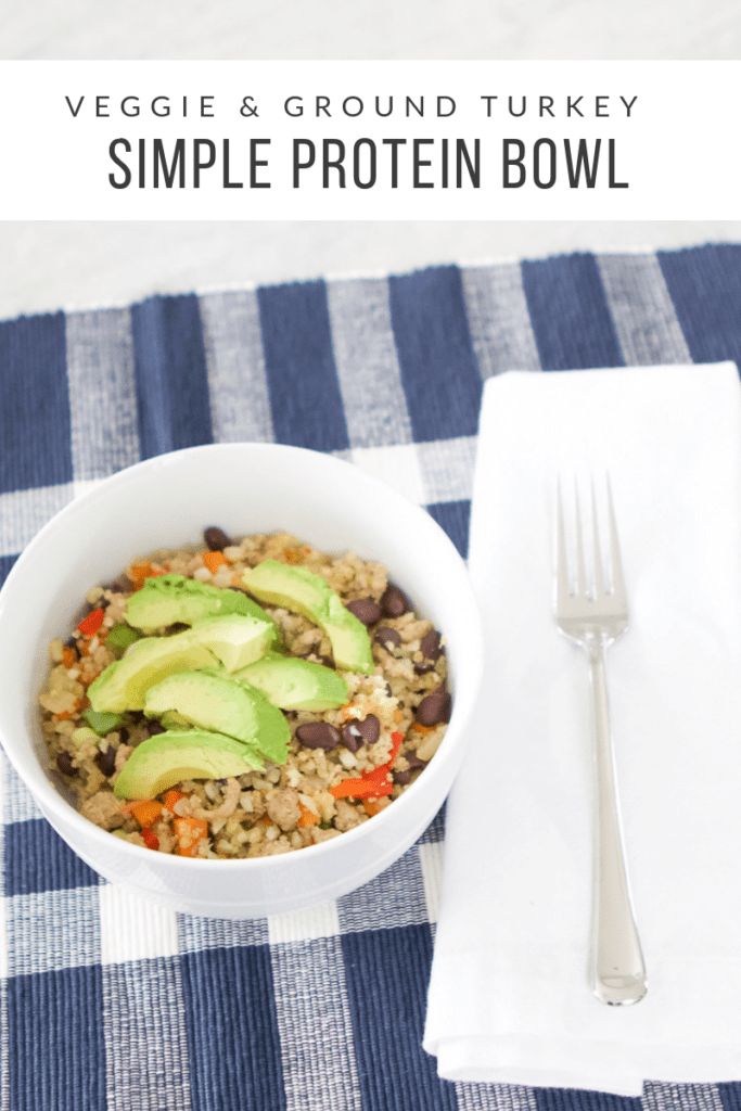 Ground turkey protein bowl with veggies