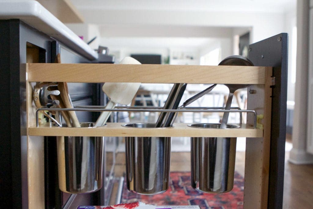 kitchen utensils in the drawer