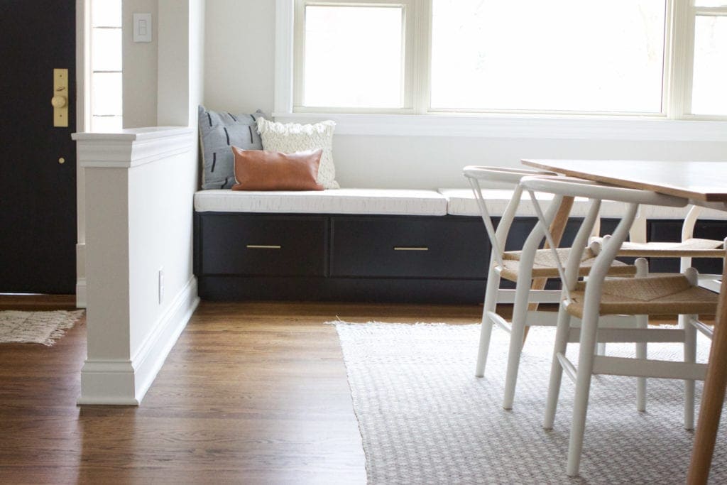window seat in a dining room