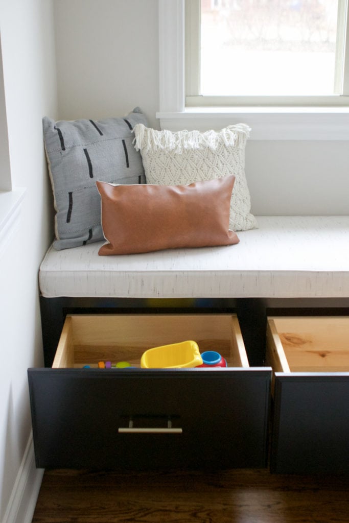 storage for kitchen window seat