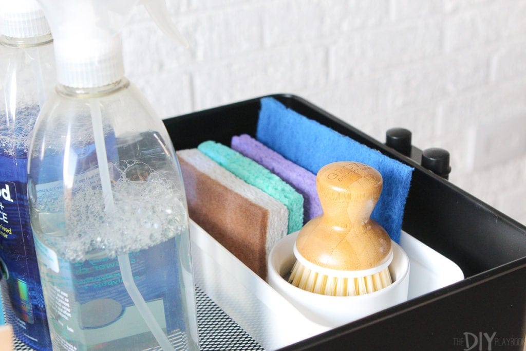 Corral sponges in small containers