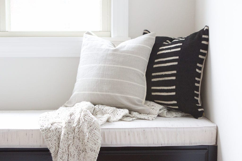 pillows on window seat
