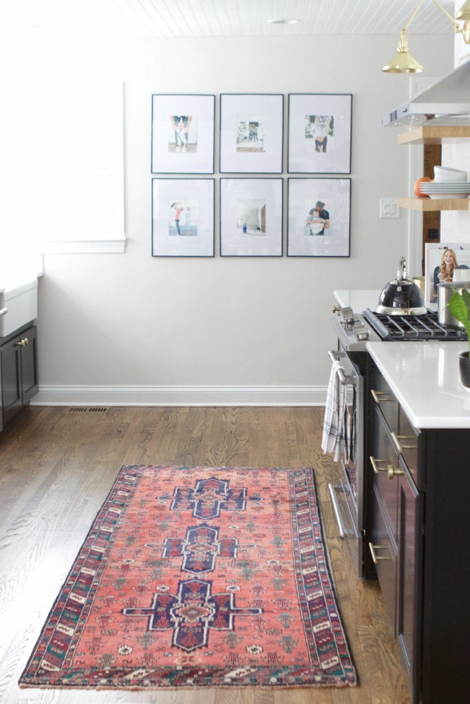 vintage rugs in the kitchen
