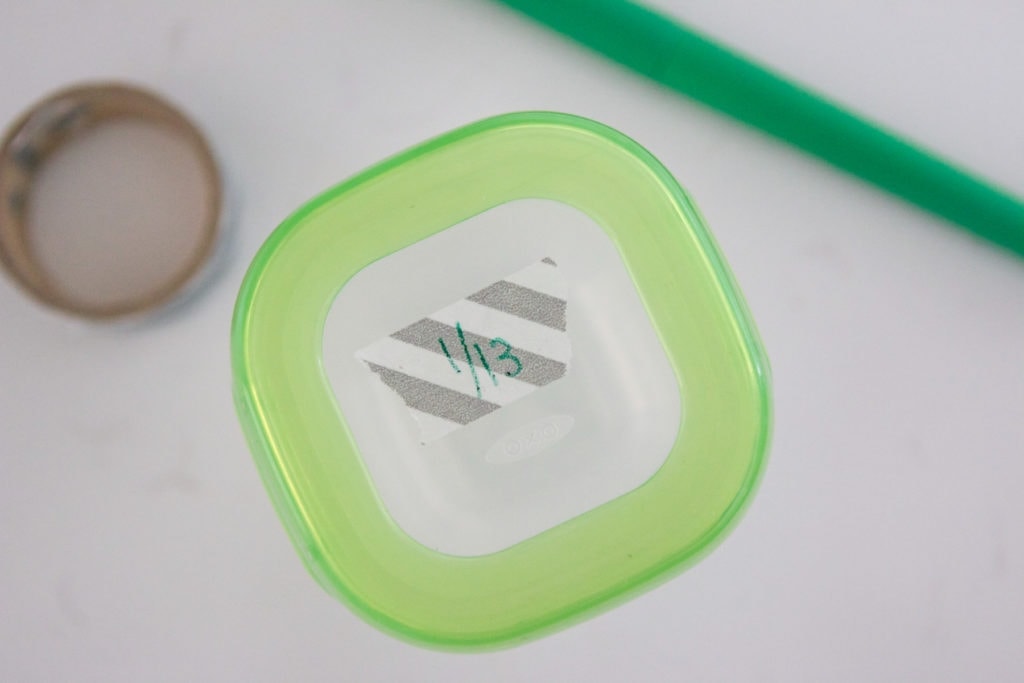 labeling baby food with washi tape