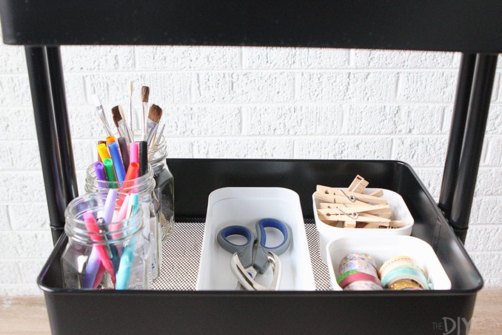 Corral craft supplies on a rolling cart