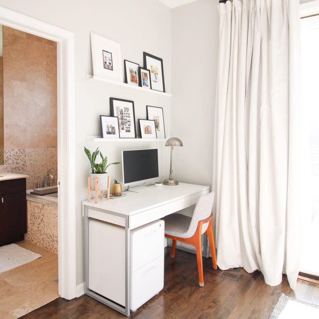 Organized desk area in the bedroom
