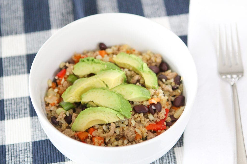 Protein bowl recipe with ground turkey and veggies