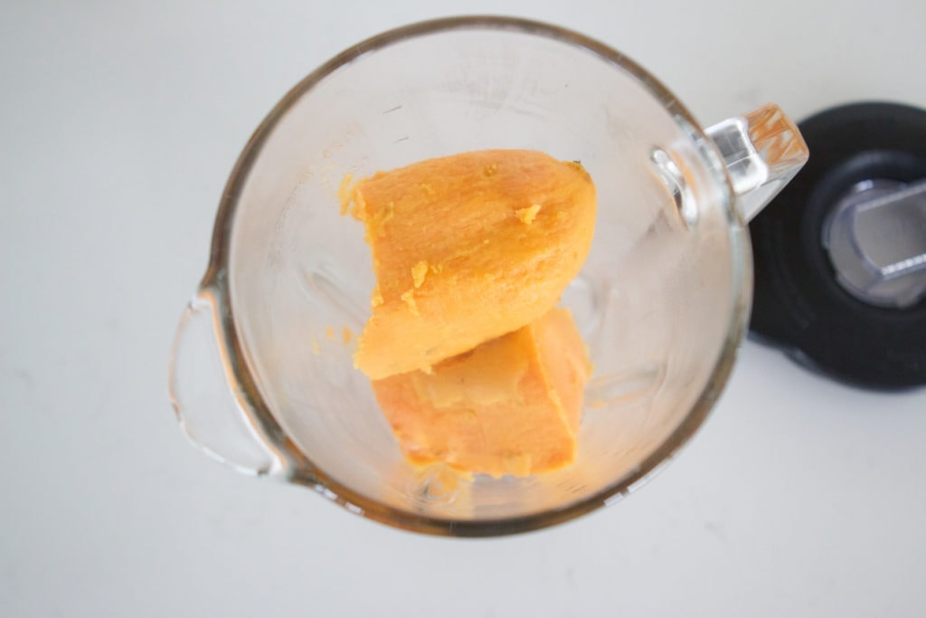 making baby food in a blender