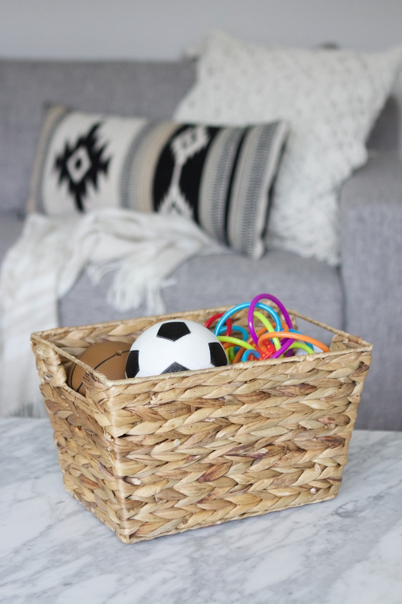 basket of toys hidden