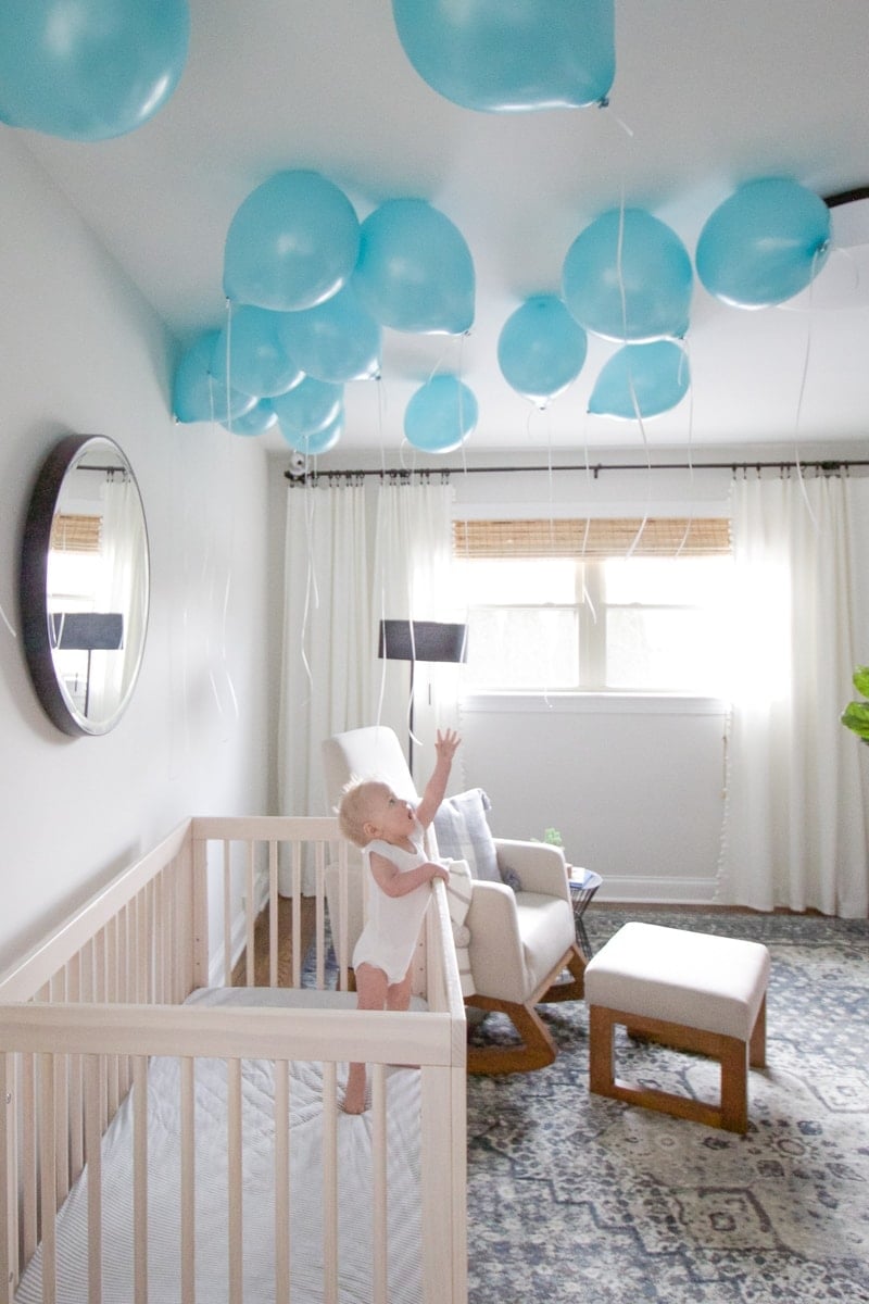 baby with balloons