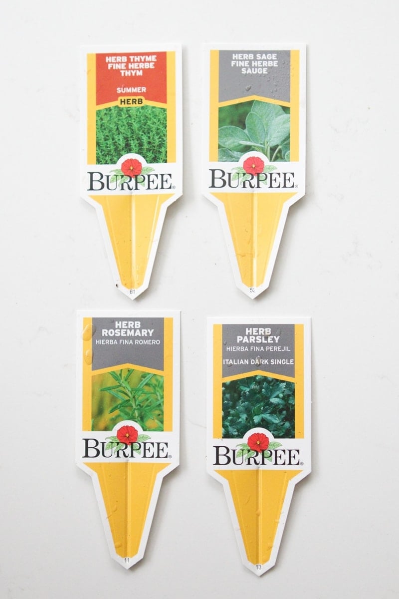 saving the tags for planters
