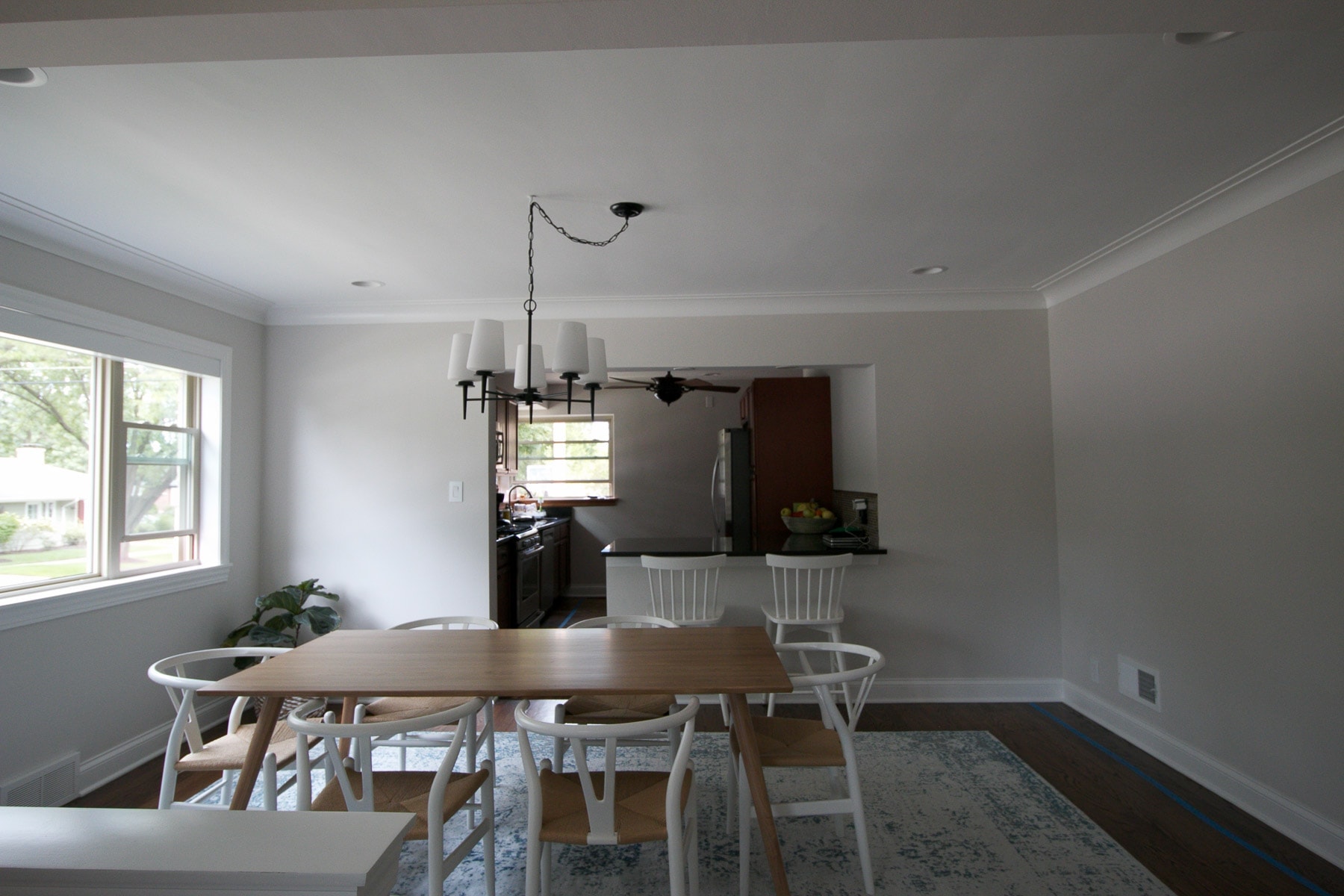 dark dining room before makeover