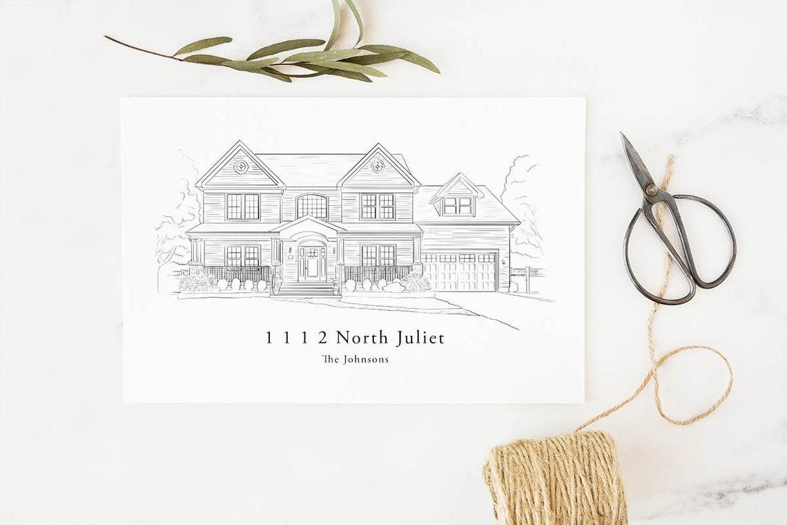 Custom home portrait
