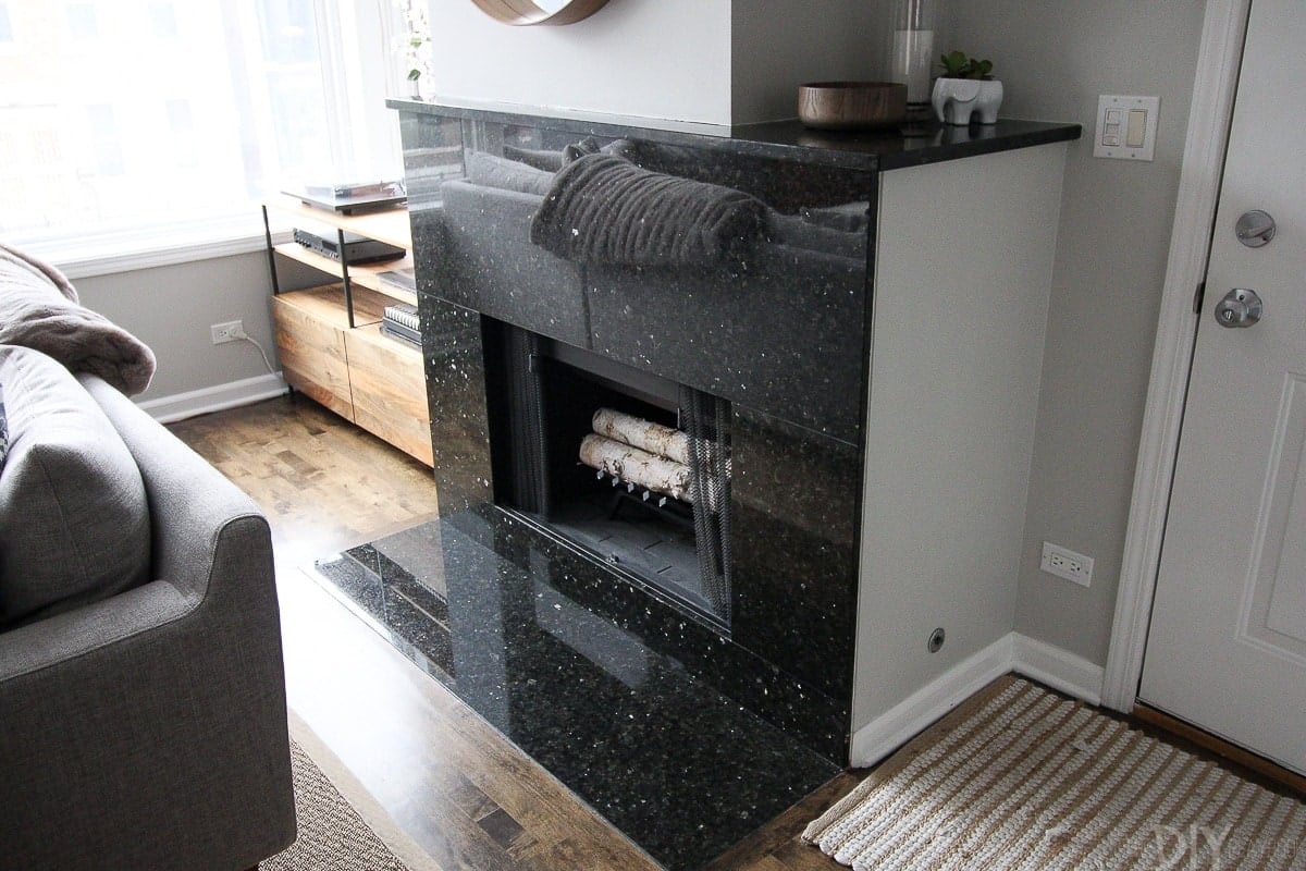 Fireplace before DIY project