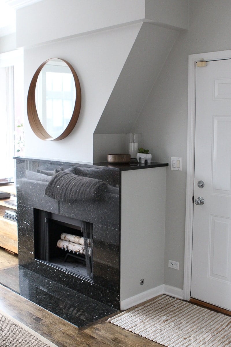 Fireplace before project