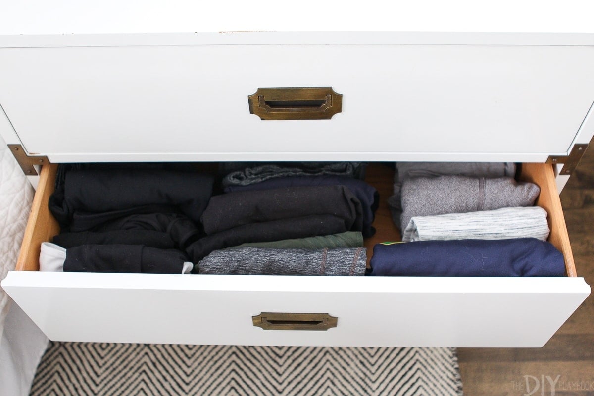 Dresser drawer with Marie Kondo fold