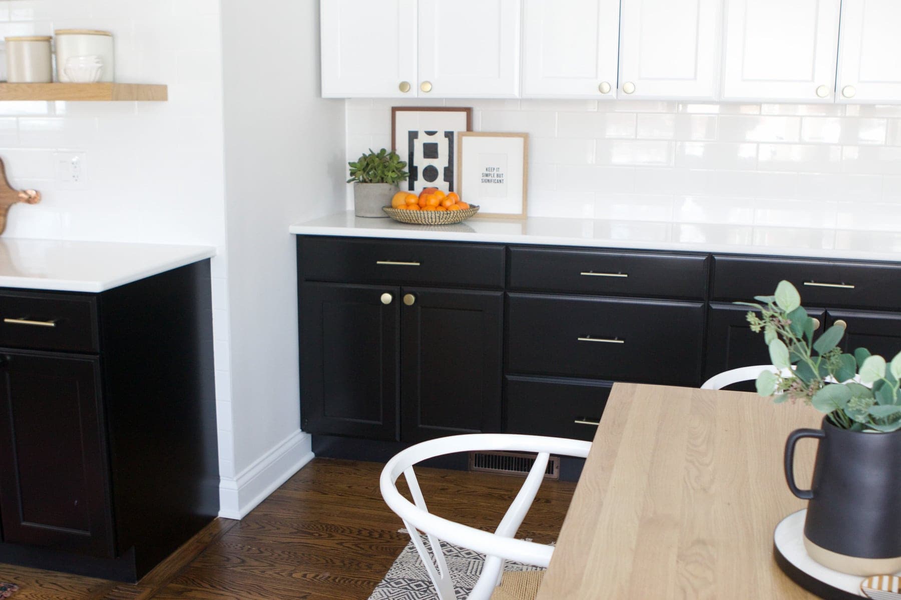 hiding chargers in a kitchen cabinet