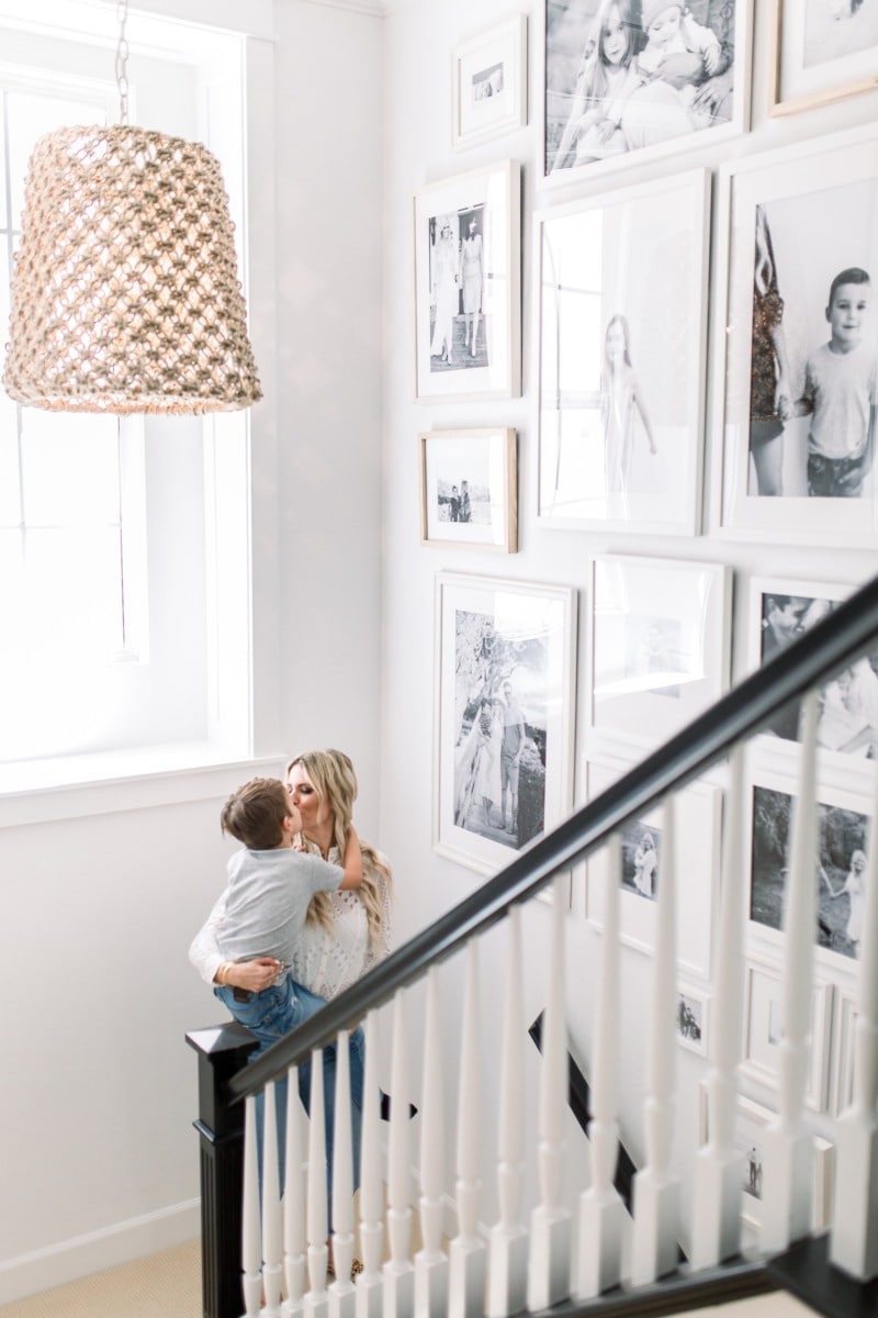 Gallery wall in stairwell