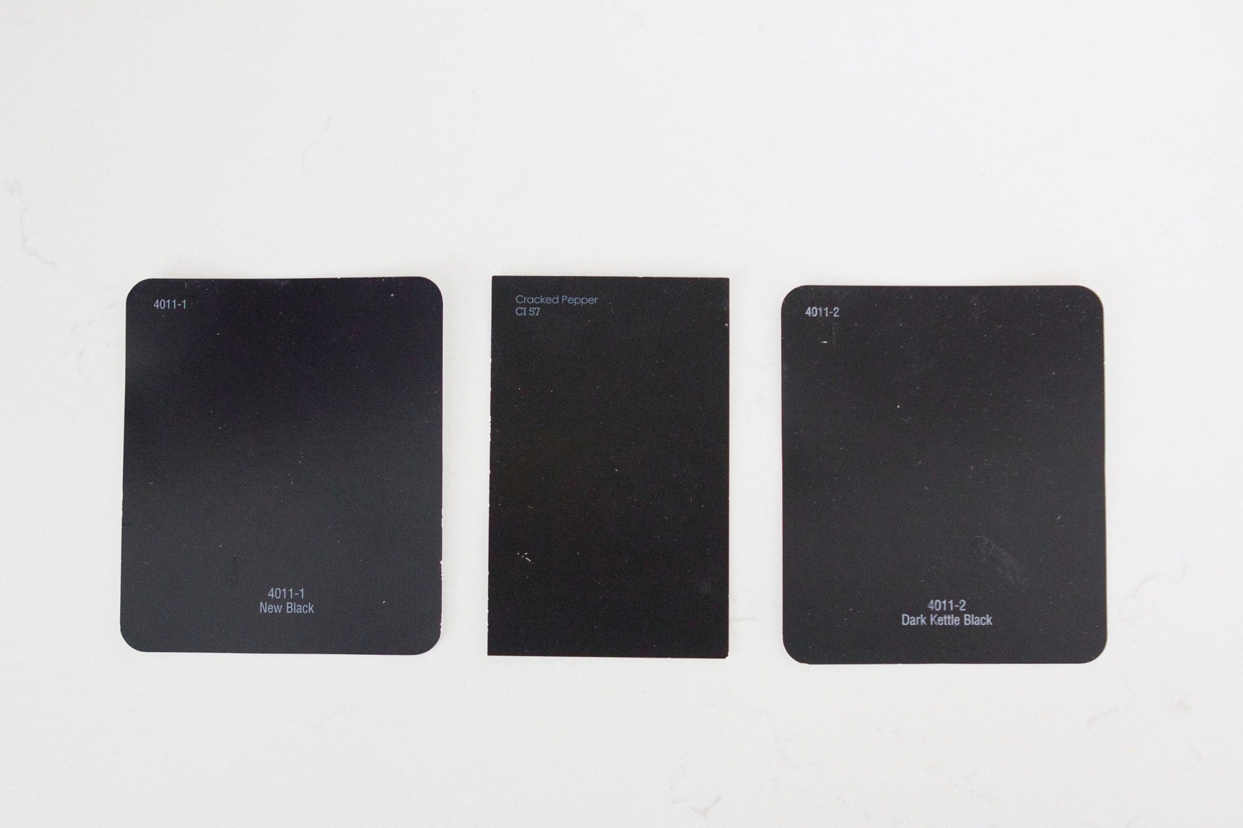 black paint swatches