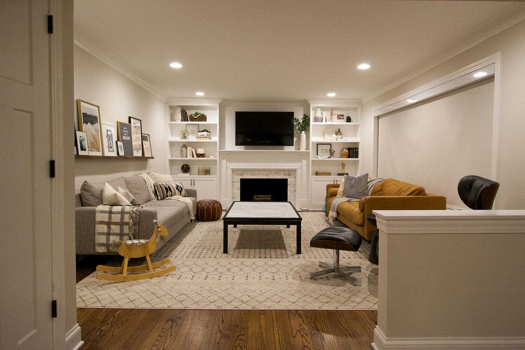 family room after dark