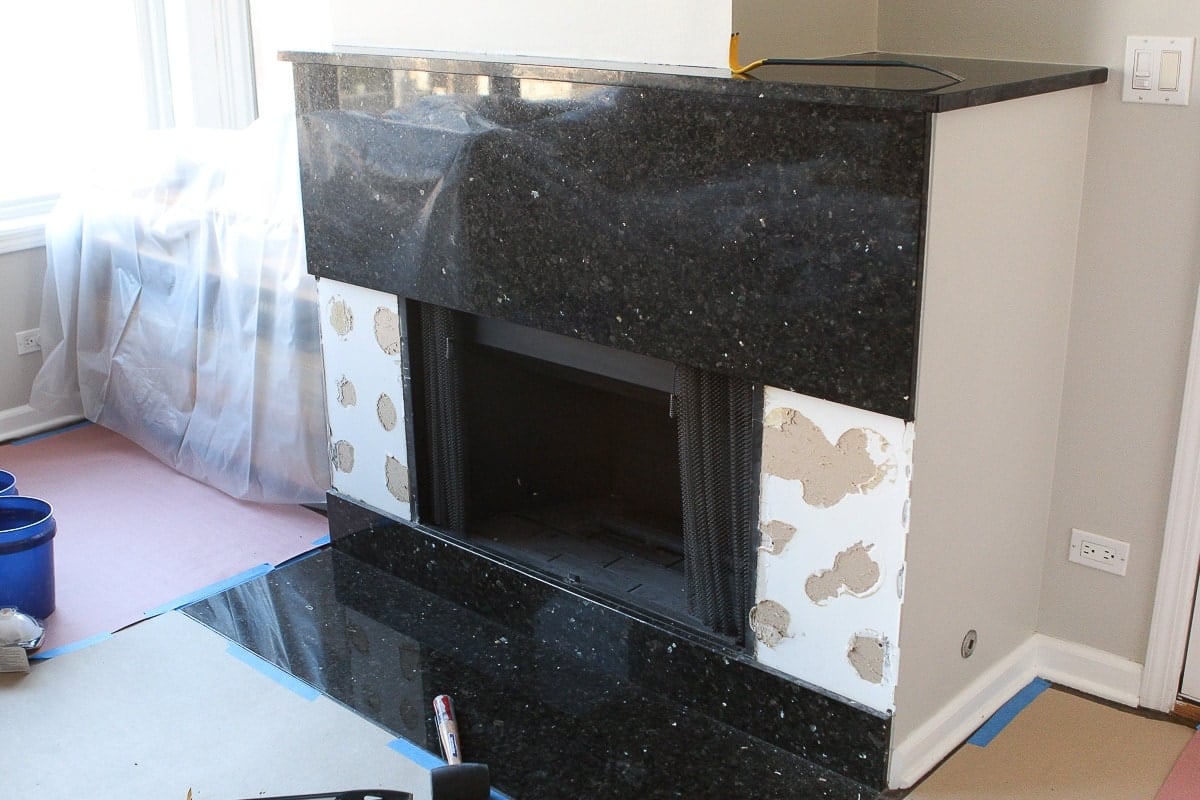 Demoing a fireplace