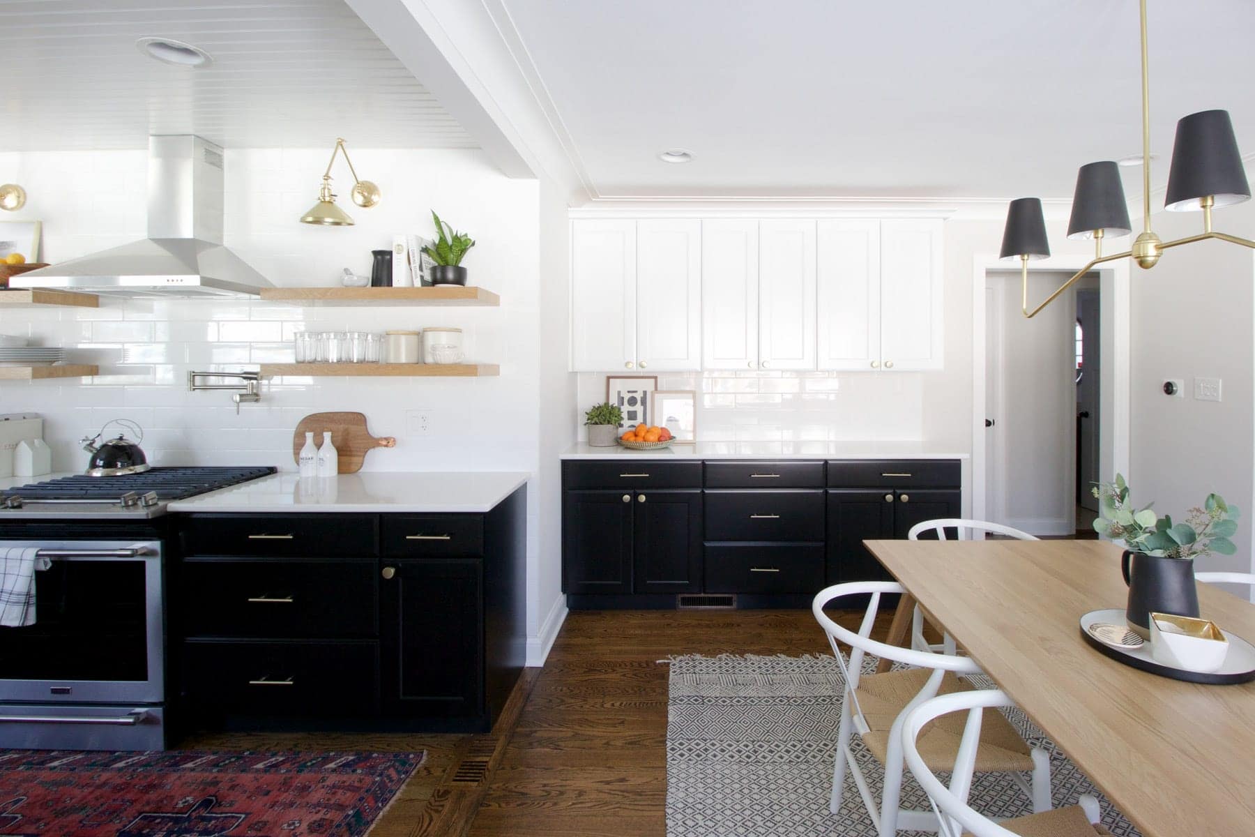black and white kitchen reveal
