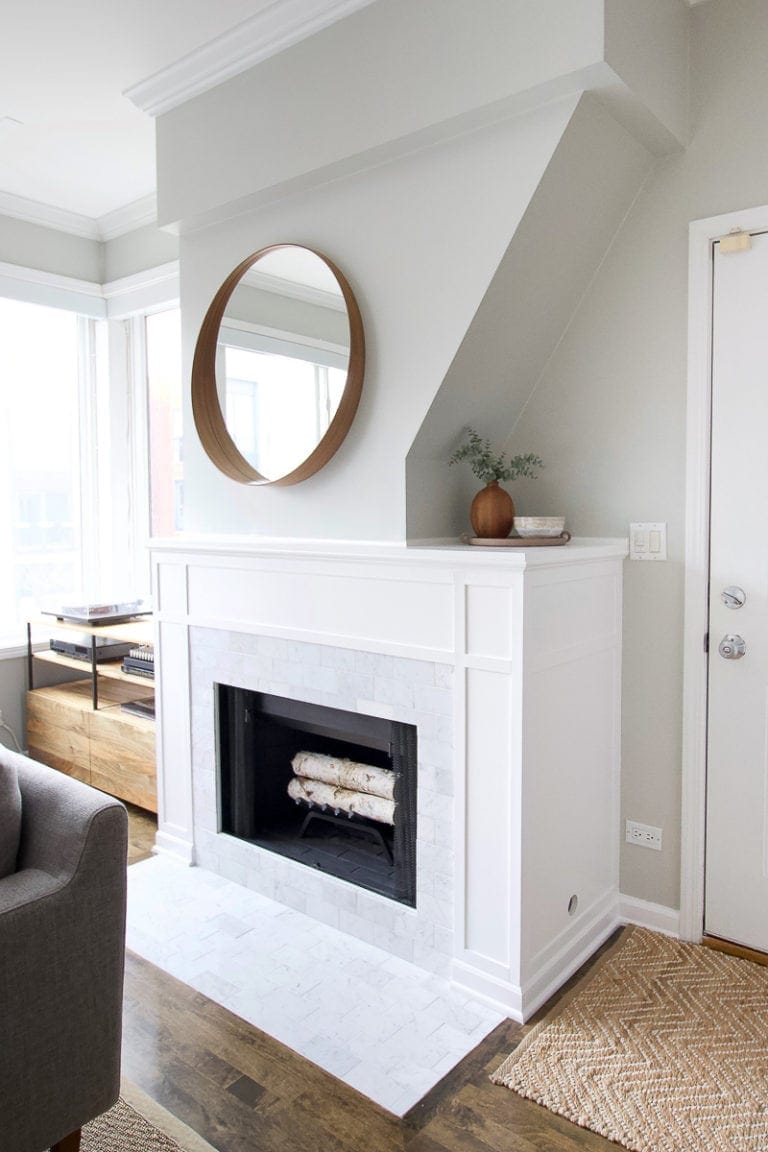 DIY marble fireplace makeover