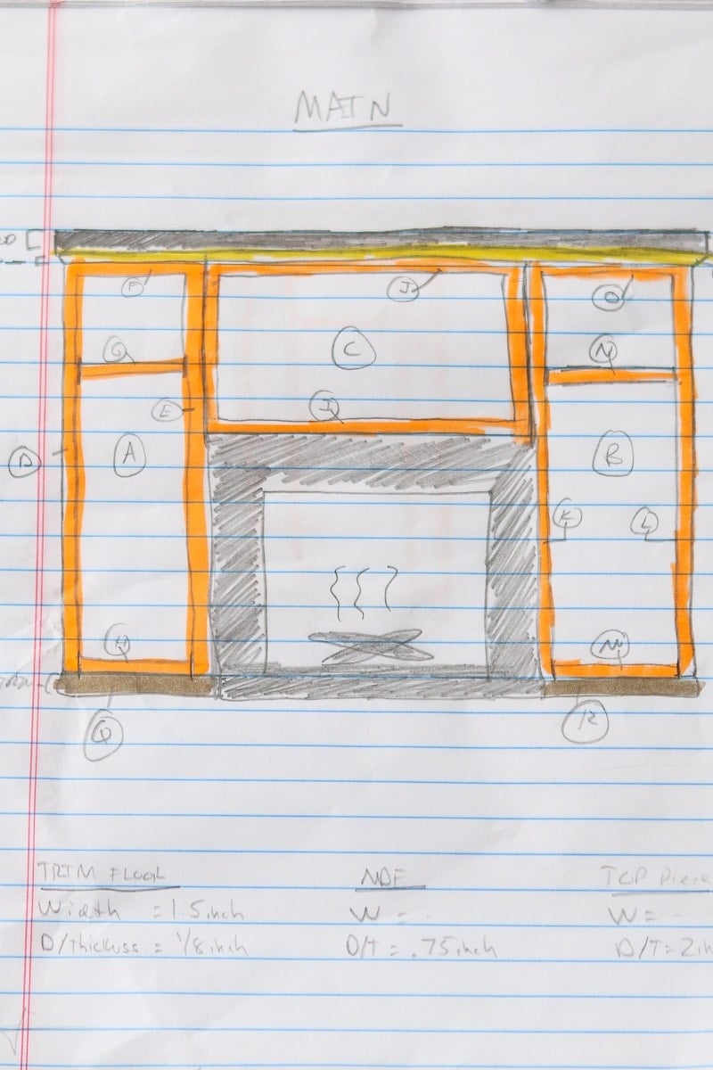 Fireplace mantle blueprints