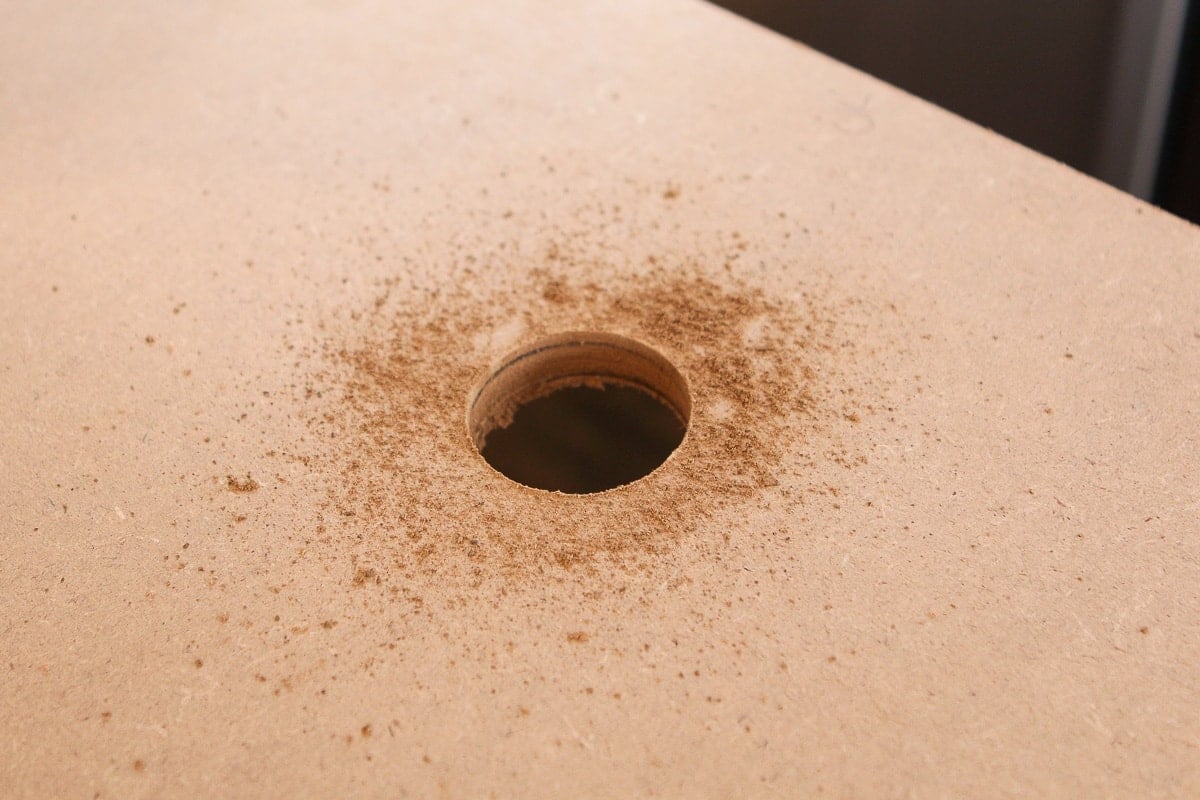 Hole in a piece of MDF