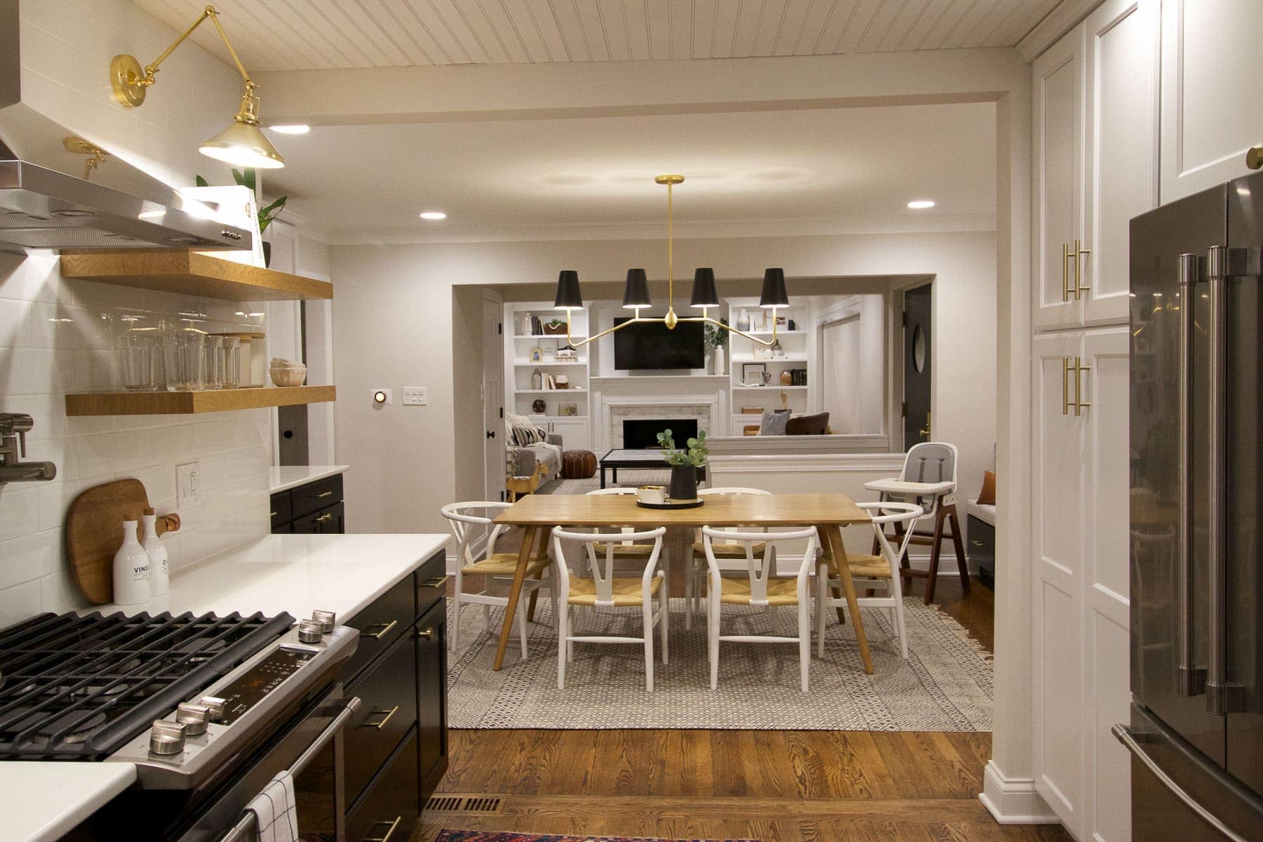 kitchen dining room after dark