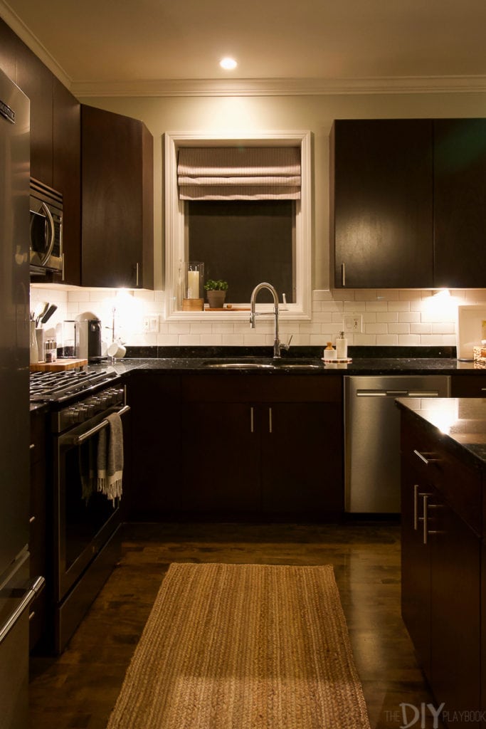 Under cabinet lighting in the kitchen