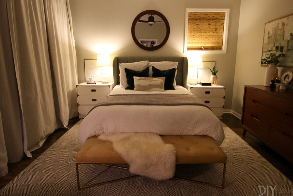 Cozy master bedroom at night