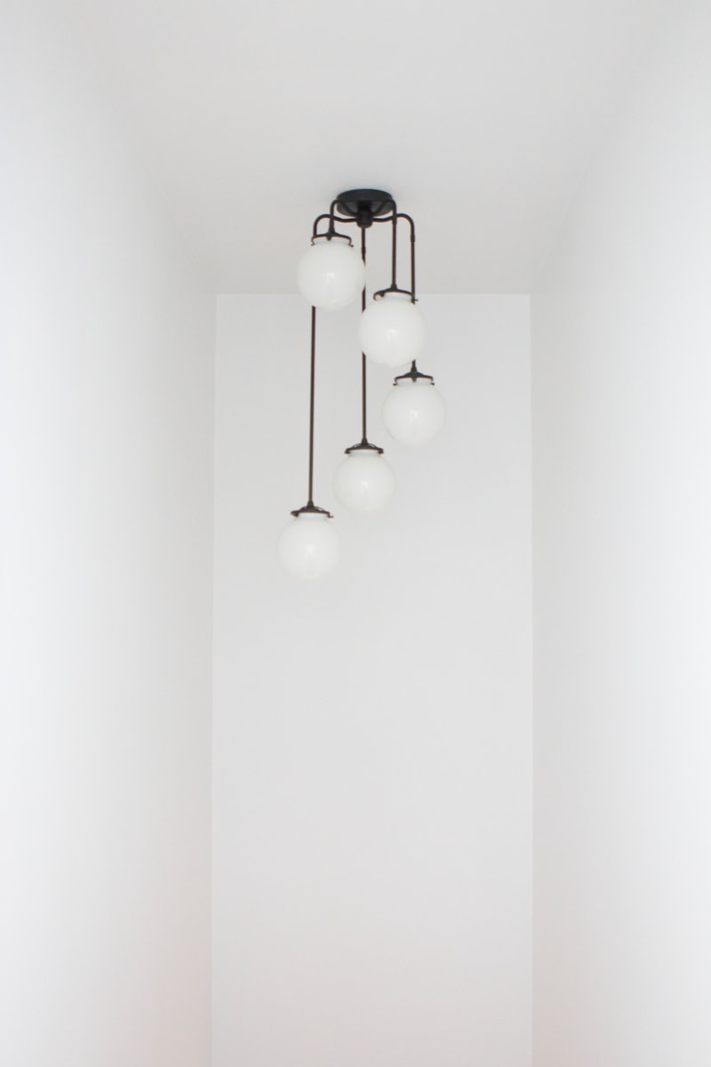 light fixture above stairwell