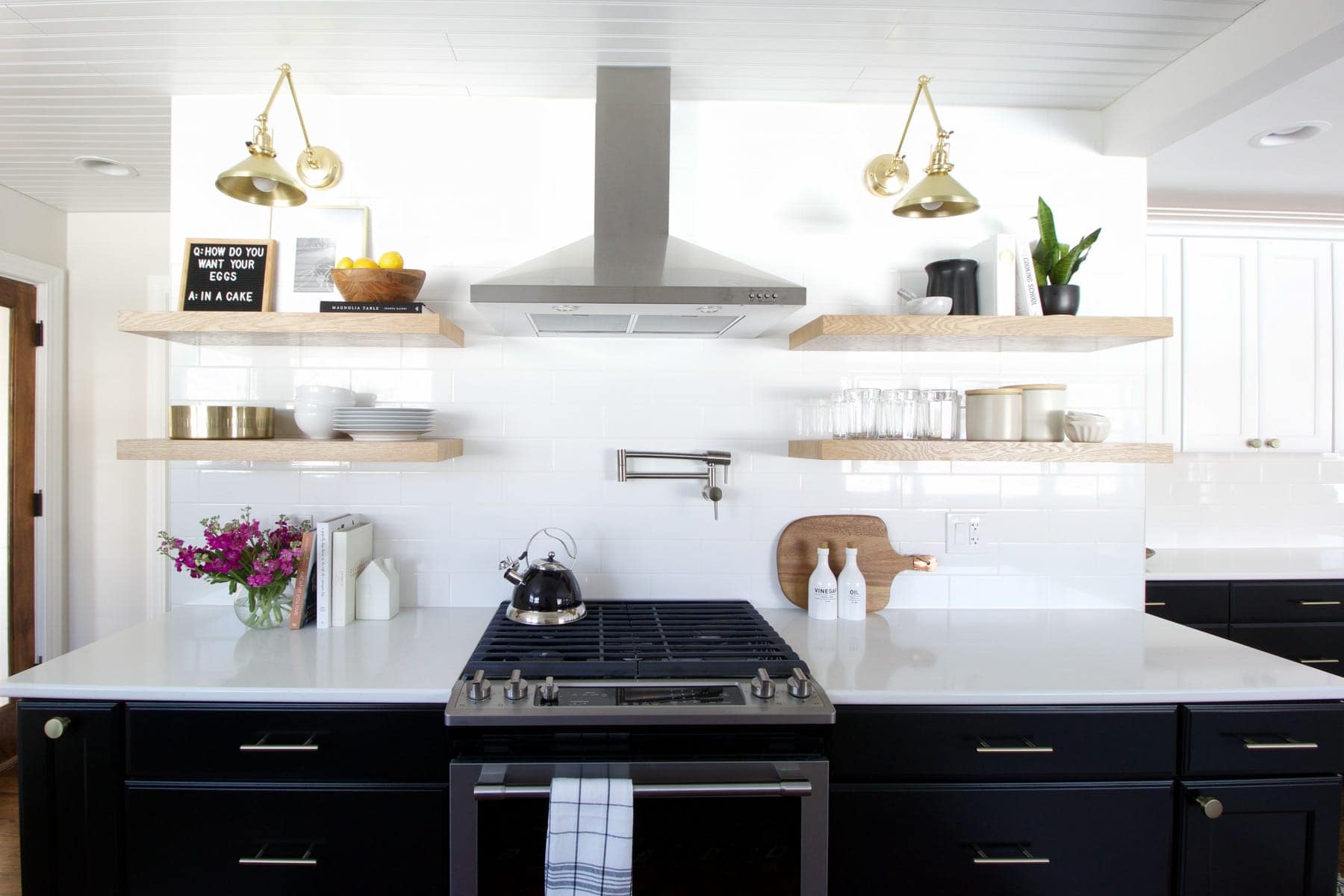 open shelving kitchen