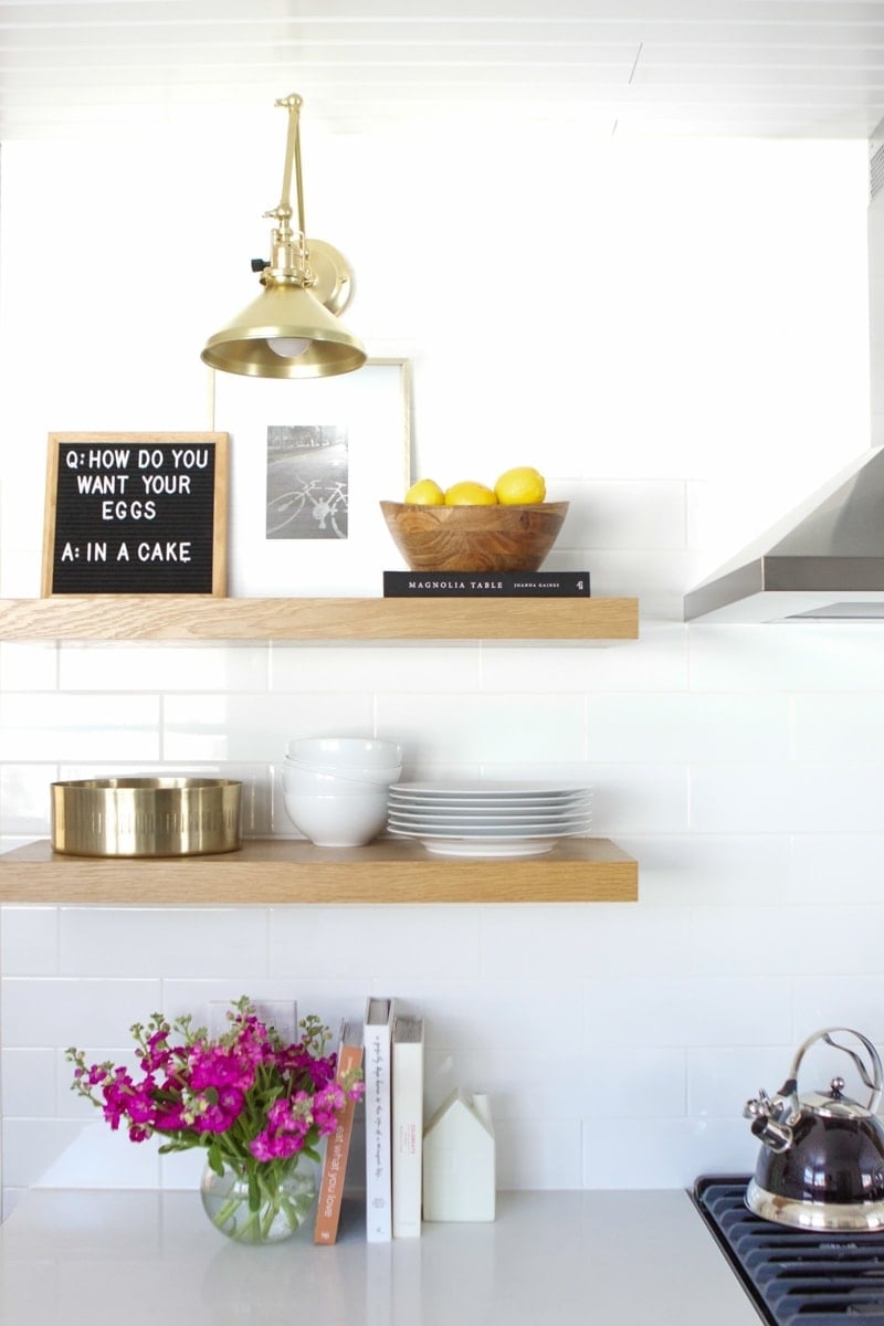 open shelves