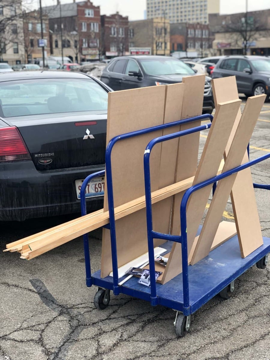 Shopping for supplies at Lowe's