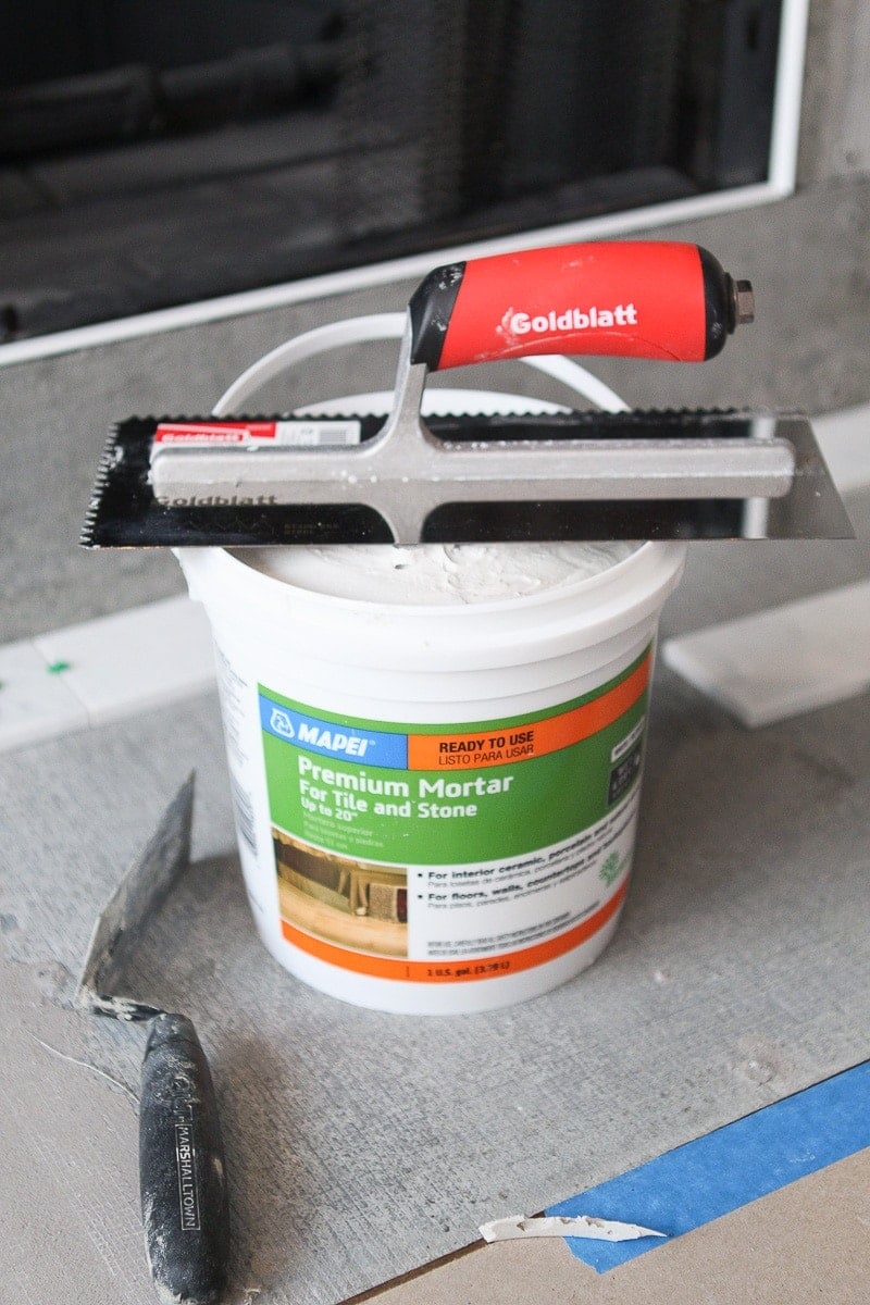 Thinset mortar for marble subway tile