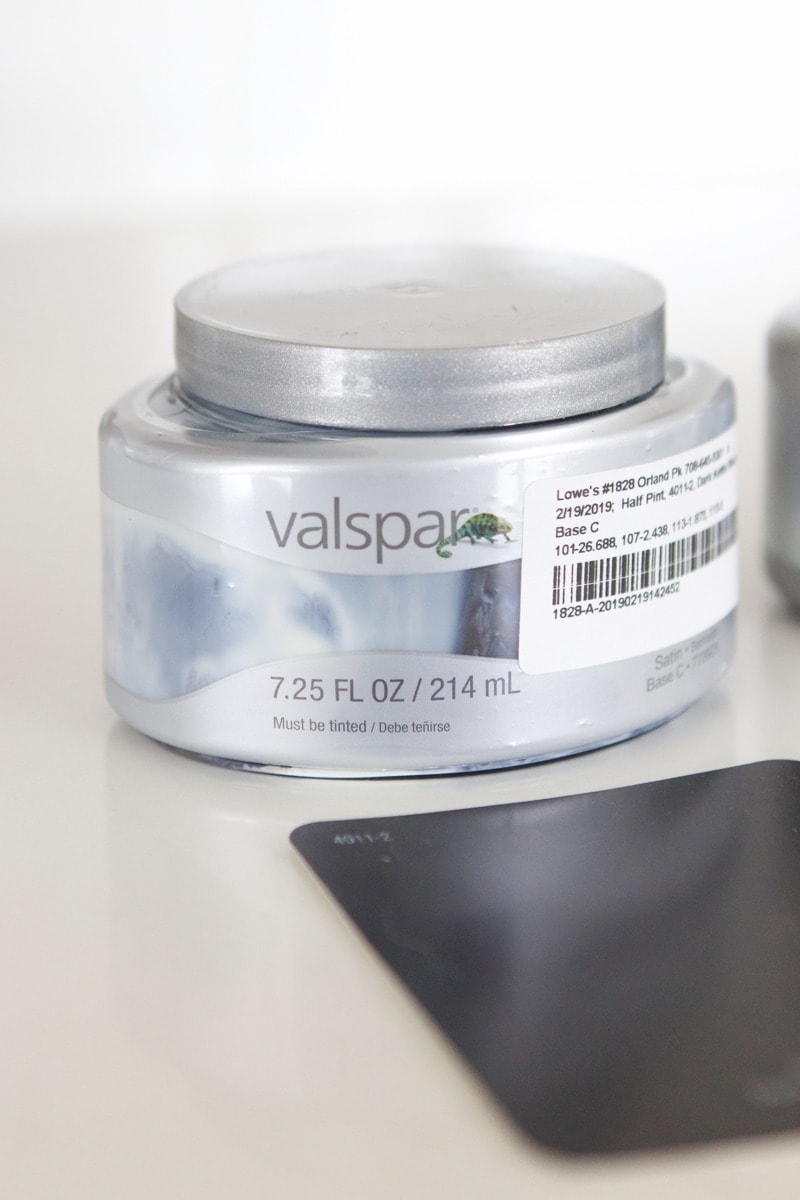valspar paint samples in black