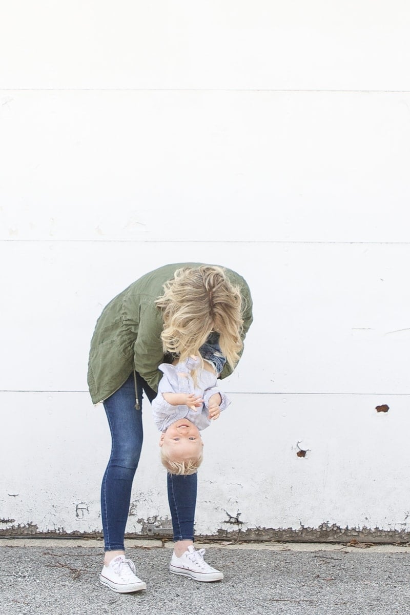 Playing with 1-year-old son