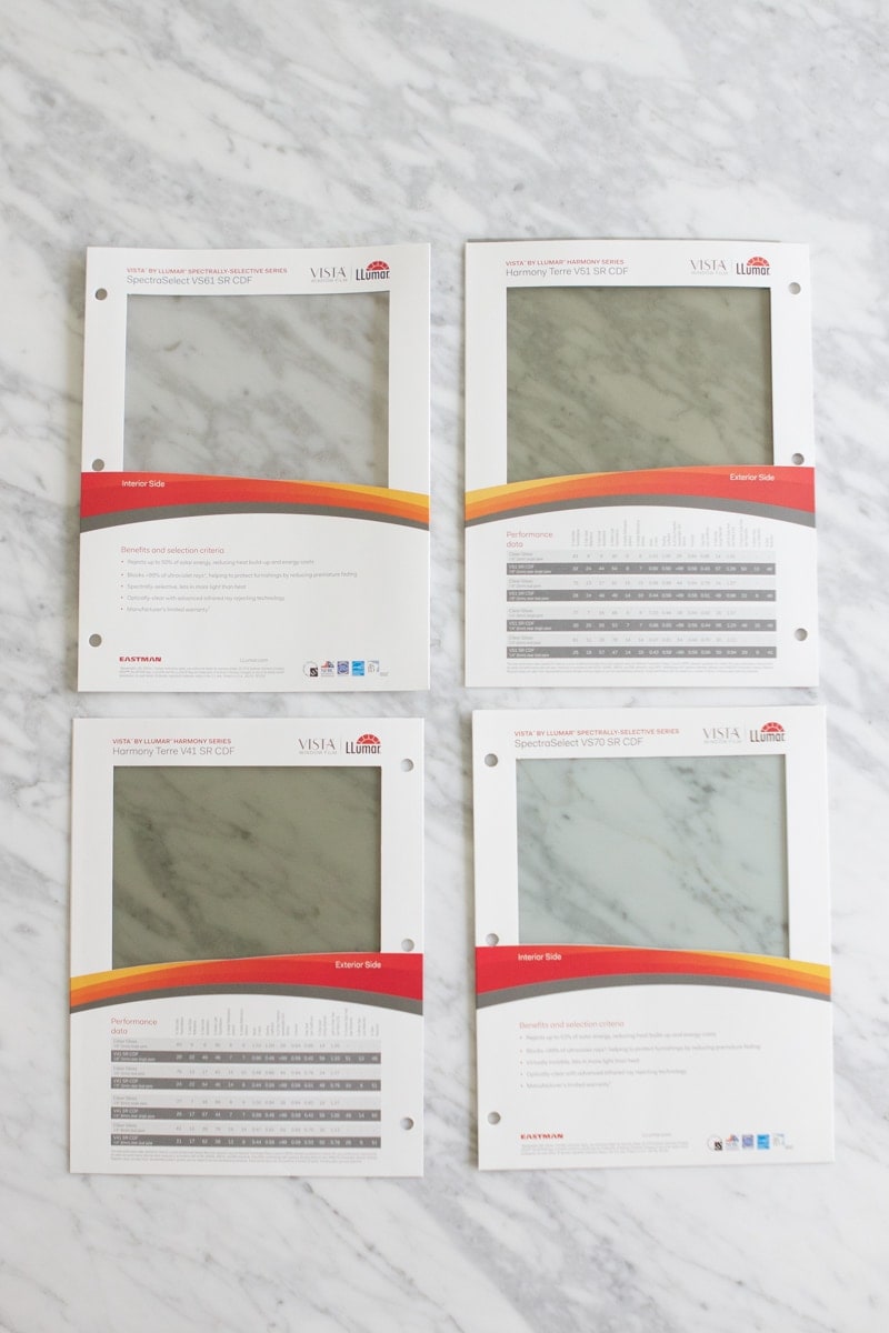 Llumar window film samples