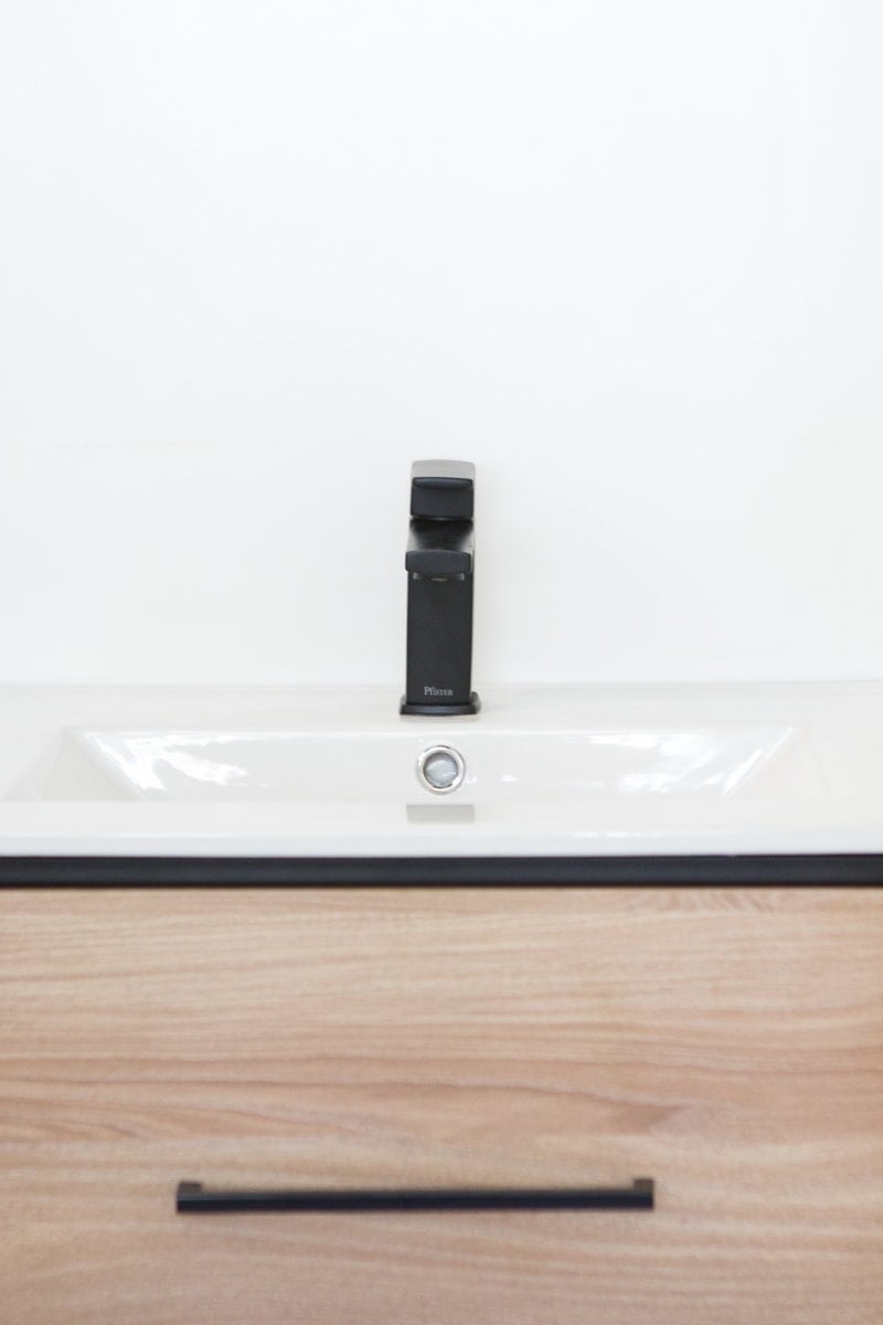 black faucet from Lowes