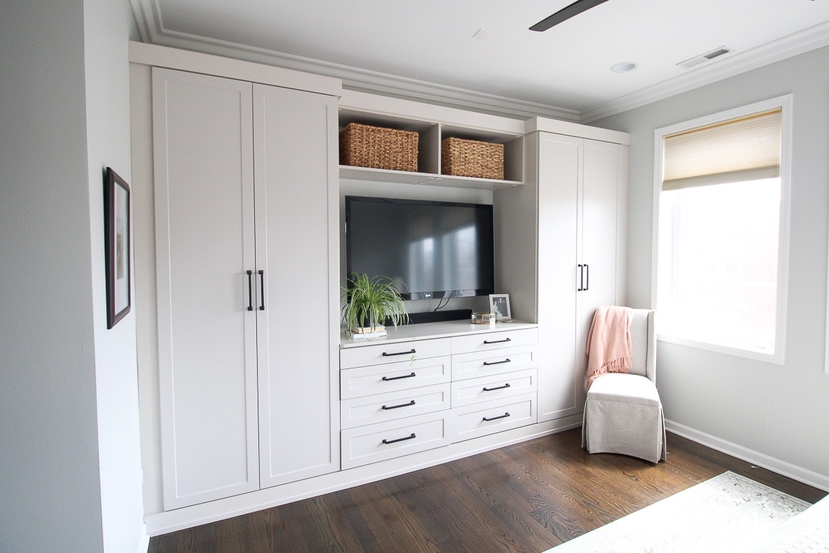 A custom wall of closet from Closet Works